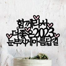 써봄토퍼 2022년 연말 홈파티 모임 생일 케이트토퍼, 함께라서 더좋은 2023 눈부시게 아름답길