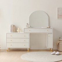 코튼2 수납 콘솔 화장대(거울포함), 화이트