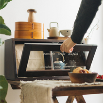 감성적인 우드쇼케이스 원목 수납장 베이커리 다용도 카페 미니, 가로 50 브라운