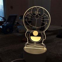 무드등 스탠드 침대 헤드등 침실 로맨틱 아늑한 무드 분위기 수면 유광 방 분위기 소등 선물, 도라에몽 삼색 조광