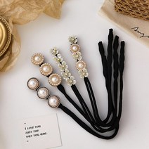 시우리빙 4개입 세트 당고머리 밴드 와이어 똥머리 올림머리, 진주 당고머리 와이어밴드/4P세트