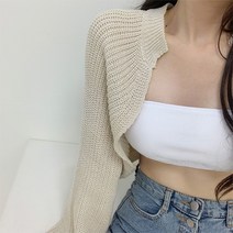 포디룩 (4color) 하찌니트 크롭 볼레로 가디건