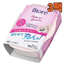 (일본직구) 비오레 메이크업 리무버 클렌징 코튼 시트 44장, 3팩