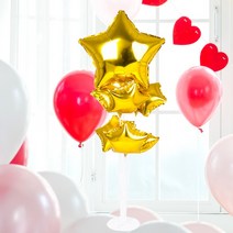 (풍선꽂이장식세트70cm은박별)생일 파티 풍선 웨딩, 실버