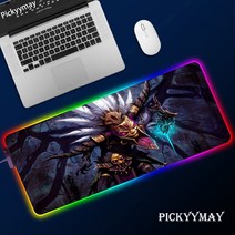 레이저 게이밍 키보드 마우스 대형 패드 게임용 RGB 디아블로3 컴퓨터 XL 불빛 책상 매트 카펫 장패드, 400x900x4mm, SS007 Diablo (60)