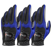 PGM 잘치는 미끄럼방지 도트 통기성 원단 기능성 남성골프장갑 왼손, 3p, 블랙 블루