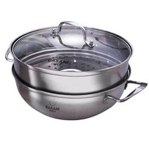 까사니 찜기 찜솥 2단 찜냄비 찜통 채반 스티머 30cm 888EA, 하이니몰82 본상품선택, 하이니몰82 30cm