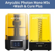 UV인쇄기 UV프린터 소형 ANYCUBIC Photon Mono M5s 12K 수지 3D 프린터 인치 UV LCD 레벨링 프리 3X 더 빠른 고속 스마트 인쇄, 2.M5s Wash Plus
