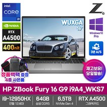 HP 워크스테이션 노트북 ZBook Fury 16 G9 i9A4_WKS7 RTX A4500 12세대i9 NVMe6.5TB 64GB WIN10Pro WUXGA 16형, 실버, 코어i9, 6656GB, WIN10 Pro