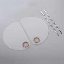 STK 2pcs 네일 아트 페인트 메이크업 파운데이션 혼합 팔레트 w / 주걱 diy 매니큐어 하프 문, 1개