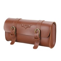 자전거 핸들가방 레트로 빈티지 가죽가방 악세서리 앞 가방 브라운 블랙, 1.3L, 갈색