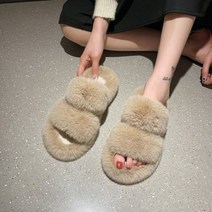 고급스러운 털 예쁜 슬리퍼 밍크털 실내화 겨울 신발