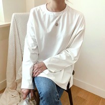 커밍투유 여자 바이오워싱 옆트임 티셔츠 긴팔
