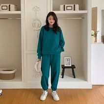 [바보사랑] 여자 여름 루즈핏 긴팔 맨투맨 밴딩 팬츠 세트[옷자락]