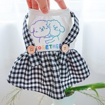 강아지점프슈트 외출복 강아지 프린트 소녀 옷 디자이너 드레스 격자 무늬 치마와 애완 동물 전반적인 점프, 02 Plaid Dresses_01 XS