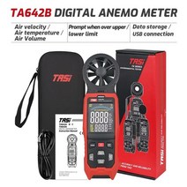 풍량계 풍향계 풍속계 tasi ta642ab diaital 휴대용 lcd 백라이트 디스플레이로 공기 흐름 속도 풍속 측정 109, ta642b(USB)