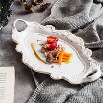 가완이일홈마니 수입 명품 도자기그릇 유럽풍 예쁜그릇 플레이팅접시, 화이트