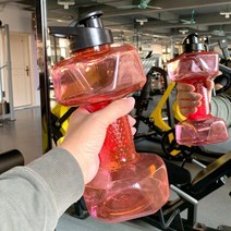 아령 물병 덤벨 피트니스 대형 차가운물 대용량 운동, 1500ml 핑크  뜨거운 물을 담을 수 없음