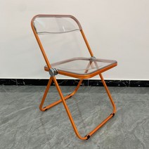 투명 접이식 아크릴 의자 철제 1인 식탁의자, 업그레이드, 투명 접이식 테이블
