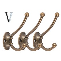 벽옷걸이 벽면 후크 사슴뿔 옷걸이 세트 피스고정형, 엔틱(3개입)