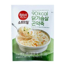 CJ 아침식사 햇반 소프트밀 닭가슴살 곤약죽 180gX6개 다이어트죽 녹두죽 닭죽 삼계죽 소고기죽 죽집 죽 아침식사대용, 2세트
