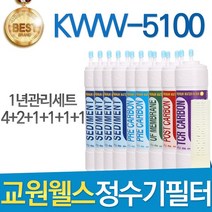 교원웰스 KWW-5100 고품질 정수기 필터 호환 전체세트, 선택02_8인치 한방향 1년관리세트(4+2+1+1+1+1=10개)