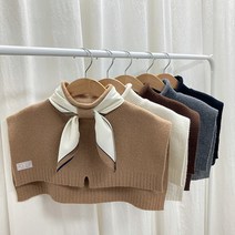 캐시미어 울 폴라 니트 숄 스카프 터틀넥 케이프 판쵸