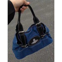 데님 숄더백 일본 비비안 가방 웨스턴 퀸 dowager 가죽 핸드백 캐주얼 올매치