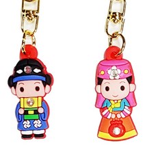 라베끄 한국전통기념품 큐빅캐릭터 러버 미니열쇠고리(10개) 외국인선물추천 홈스테이선물 Korean traditional souvenir