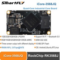 컴퓨터 데모 메인 보드 Smartfly iCore-3568JQ 쿼드 코어 산업용 보드 RockChip RK3568J rkns NPU 0.8 탑스, 03 4G  16G