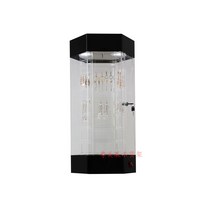 병원 홍보 화장품 전시 에스테틱 자동 회전 쇼케이스, 상세 페이지 참고, 블랙  LED 조명  레이어당 12개의 후크