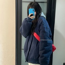 미국식 빈티지 야구복 패딩 여학생 한국판 루즈핏 추동 패딩 점퍼