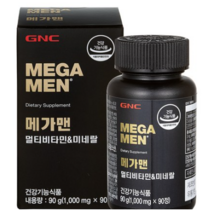 GNC 메가맨 멀티비타민 앤 미네랄 90g, 7개, 90정
