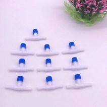 수족관 공기 조절기 유량 튜브 파이프 분배기 밸브 조절 가능한 산소 펌프 탱크 볼륨 조절 밸브 10 개, 11 White Blue T, 01 10pcs