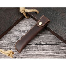고급 만년필보관함 만년필케이스 가죽 만년필파우치, 딥브라운-각인