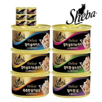 쉬바 반려묘용 간식 캔, 참치, 12개