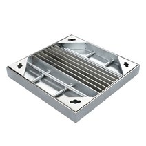 우수맨홀 하수구 바닥일치 덮개 뚜껑 사각 스텐 커버, 600x600x80x3mm 측면 SUS304