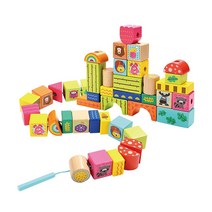 가재울통상 숲속동물친구들 블록쌓기 실꿰기 두돌장난감 아기장난감 3살 4살 어린이집장난감 유아장난감 0-93-056934-53ea, gajae5407 본상품선택