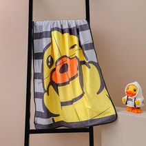 B. 오리 노란 오리 스포츠 타월 100x34cm, 70x140cm, 노란색 오리 줄무늬 수영 목욕 타월 212