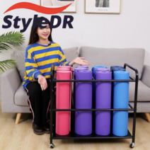 StyleDr 요가매트 정리함 요가용품 헬스 매트 다용도 정리함 선반 필라테스 매트 수납함, 세로80cm*가로50cm*높이70cm 블랙