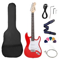 ST 일렉트릭 기타 39 인치 6 현 21 프렛 Basswood 바디 Guitarra With Speaker 부품 및 액세서리, 01 Big Red Set 1_01 39 인치