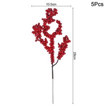 부직포트리 크리스마스 레드 베리 인공 꽃 소나무 콘 분기 트리 장식 선물 포장 파티 DIY 화환 5 개, 10 5pcs red berry