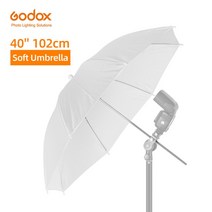 Godox 43 quot108cm 화이트 소프트 디퓨저 스튜디오 반투명 우산 플래시 스트로브 조명, 02 1pcs 40 inch 102cm