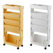 아름다운 수납 5단 다용도 책꽂이 트롤리 2단 3단, 그린 2층