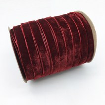 [29색] 10mm 벨벳 리본끈 단면 테이프 머리띠 공예 악세사리 마스크스트랩 재료 1마, 23. 와인레드, 1개