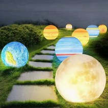달조명 보름 달 조명 대형 무드 인테리어 야외 방수 행성 램프 별이 빛나는 하늘 장식 샹들리에 거리 실내뜰 잔디 공원 손으로 그린 공, [12] 직경 60cm 단색 볼 램프 걸기/접지 플매트