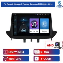 카오디오 안드로이드 12 GPS 자동차 라디오 르노 메간 3 플루언스 삼성 SM3 2008 - 2014 멀티미디어 플레, 02 2 16G AHD