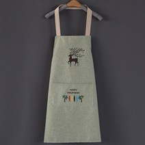 어린이집 선생님 앞치마 면 린넨 에이프런 주머니 포켓 카페 바리스타 요리 제빵 학원, 그린