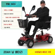노인전동차 노년 스쿠터 4륜 이중 장애인 배터리 자동차 전기 2인승 출퇴근용 전동, I, 24V