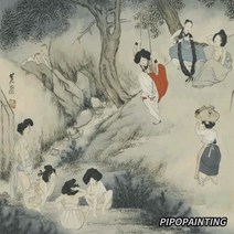 피포페인팅 피포페인팅 DIY 명화그리기 유화그리기 세트 N196 신윤복 단오풍정 그림그리기, 단품